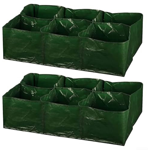 Advokingtap 2 Stück Wachstumsbeutel, 4/6 Gitter Pflanzenzuchtbeutel, atmungsaktive Garten-Pflanztasche, Gewächshauszubehör für Gemüse, Obst, Heim-Pflanztasche (B)