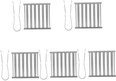 BESPORTBLE 5 Sätze Picknick-grillständer Hotdog Hot Dog Herd Korb Tragbarer Grill Heiße Walzen Kocher Grube Mäusespeck Gestell Tragbarer Holzkohlegrill Grillrost Wurst Rostfreier Stahl Silver