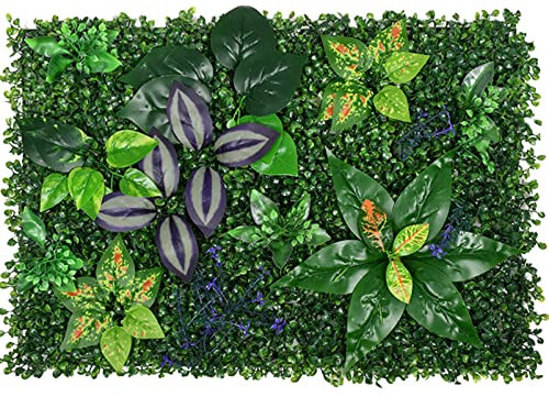 Panel de decoración Artificial para Pared de césped, 20 Unidades, Paneles de boj Artificial, seto, decoración de Pared Verde Artificial, Valla de privacidad con Hiedra, Fondo de Pared de boj