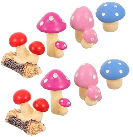 SEWOART 8 Pièces Champignon Miniature Résine Décoration Forme De Champignon Ornement Artisanal pour Micro-Paysage
