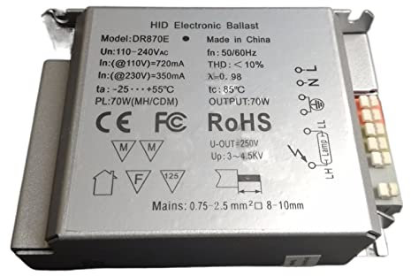 PXQPYMATX Ballast électronique HID à Large Tension 70W 85-265V adapté aux Lampes G12 G8.5 RX7S TT Ballast
