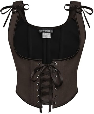 Skarlet mörker kvinnor renässans korsett U-ringad corsage Lace-up Cottagecore korsett topp