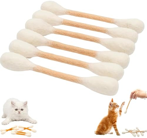 Giant Q Tip Cat Toy med kattmynta | 6st bomullspinnar Qtip kattleksak | Kattunge Tuggleksaker Tuggstickor | Interactive Filt Kicker Play Kitty Lover Pet Supplies