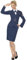 Smiffys, Damen WW2 Airforce Hauptmännin, Jacke, Mock Hemd mit Schlips und Gürtel, Größe: L, 35527, Blau