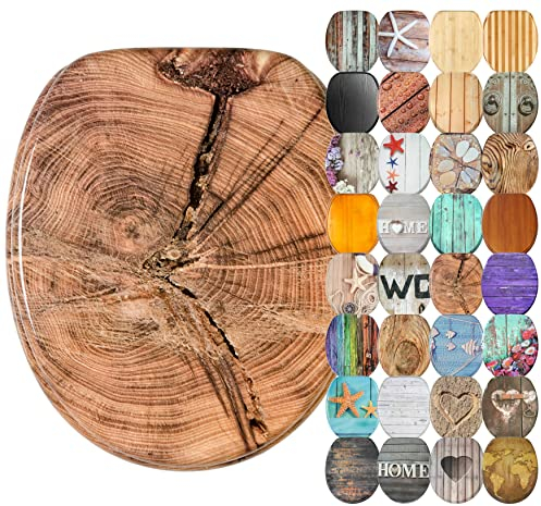 Sanilo WC Sitz mit Absenkautomatik, viele schöne Holz Toilettendeckel zur Auswahl, hochwertige und stabile Qualität (Old Tree)