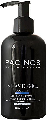 Pacinos Shave Gel - Cooling Gel with Aloe Vera - Moisturizing Mens Shaving Gel - 8 Fl. Oz