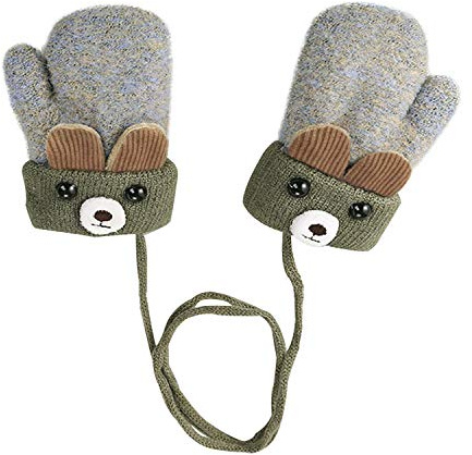 iEasey Cute Bear - Manoplas cálidas de invierno para bebés y niños pequeños, guantes de punto de forro polar para clima frío, guantes de esquí y nieve para bebés y niñas de 0 a 3 años, regalo de oso,