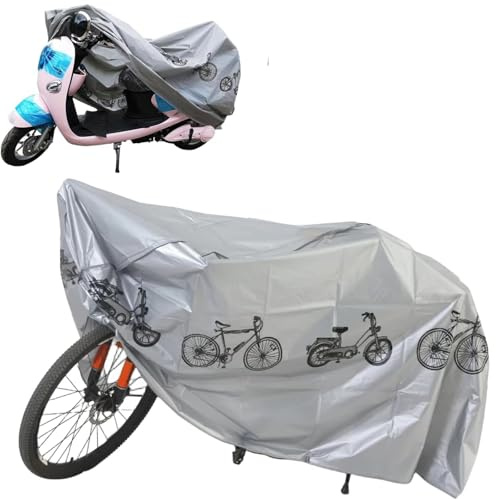 Copertura Bici Bicicletta,Telo Copri Bicicletta da Esterno Impermeabile,Copertura per Biciclette,Copribici Biciclette,Telo Bici Impermeabile per Esterno,Antipolvere Pioggia Protezione Neve,Grigio