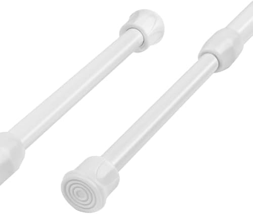 2 Stück Teleskopstange Vorhang 40–70cm – Duschstange ohne Bohren, ausziehbare Spannstange/Klemmstange für Duschvorhang, Gardinenstange, Fenster und Bad, einfache Montage