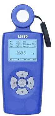 luxómetro Digital, Medidor de iluminancia espectral LS330 Luxómetro Luz Digital CCT UVI CRI Ra LX FC Frecuencia de Parpadeo para viviendas, Agricultura y almacenes