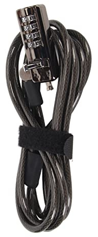 Xiuganpo Candado de Cable para Ordenador, Candado Metálico de Longitud Ajustable para Ordenador Portátil con Código de 4 Dígitos para Portátil