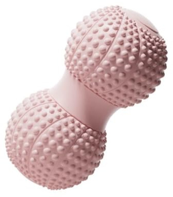 Jordnötsmassageboll - dubbla lacrosse-bollar perfekta för arm, ben och ryggmuskellindring - yoga och fitnessverktyg (rosa)