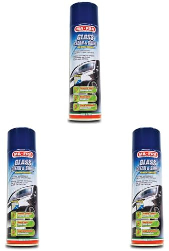 Ma-Fra, Glass Clean & Shine, Limpiador de Cristales, Desengrasante, No Mancha, para Cristal y Vidrio, con Efecto Brillante, 500 ml (Paquete de 3)