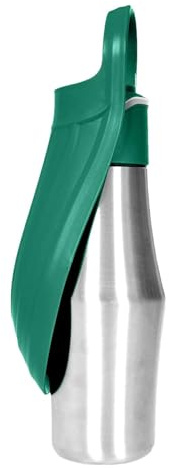 Resevattenflaska för hundar – 27 oz dispenser i rostfritt stål, läckagesäker bärbar husdjurskopp, silikontätning | 2-i-1-skål i bladform, för små, medelstora och stora hundar utomhus, för S