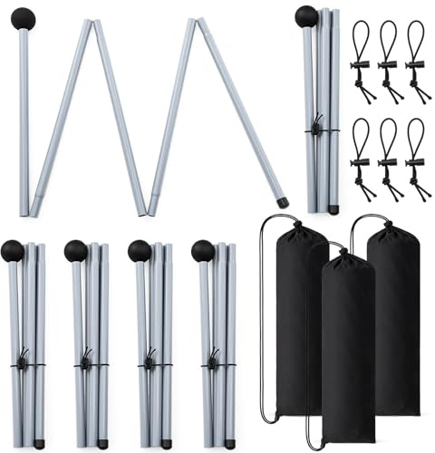 Otoolling 6 Pack Replacement Beach Tent Poles 6.5ft Canopy Foldable Poles with Foam Ball for Accessories Camping Hiking Backpacking Parties