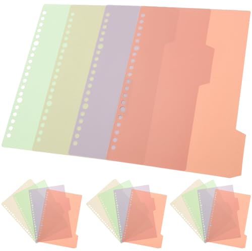FOMIYES 10 Intercalaires Perforés A5 20 Trous en Pp Coloré, Lot de 10 Sets de Sets pour Classeur à Feuilles Mobiles, Séparateurs D’index Polyvalents pour Bureau, École et Organisation