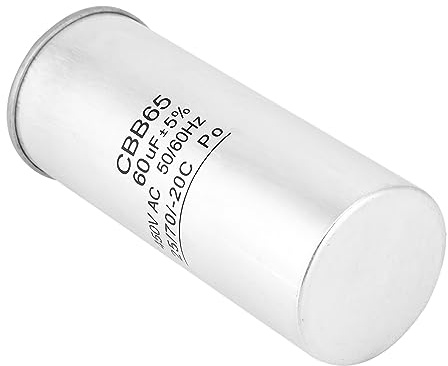 Haofy CBB65-motorkörningskondensator, Aluminiumfoliekonstruktion Säkerställer Stabil Strömutgång 60uF 450V ±5 Tolerans för VVS-tekniker Rund Design Passar Täta AC-enheter Verkstadsmotorer Op.