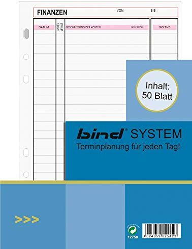 bind System Planer Einlage FINANZEN 50 Blatt A5 Manager B2543