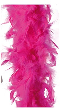 Trendandstylez Federboa, pink, 180cm, Federschal für Karneval, Fasching