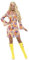 Smiffys Blumen Hippie Kostüm, Mehrfarbig, mit Kleid, Kopftuch & Anhänger