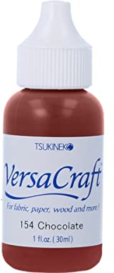 Tsukineko VersaCraft Refill Nachfülltinte - 30 ml - Braun, Chocolate - Zubehör Reinker für VersaCraft Stempelkissen