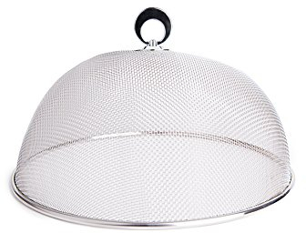 Excelsa Round Inox Coprivivande, Acciaio Inossidabile, 30 x 30 x 14.5 cm