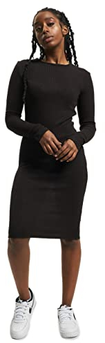 Urban Classics Damen Kleid Ladies Rib Dress, Mini, Gr. 40 (Herstellergröße: L), Schwarz (Black 7)