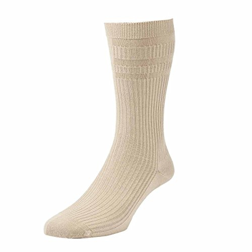 HJ Hall SoftopTM HJ91 The Original Cotton Rich Non Elastic Socks UK 6-11, 11-13 and 13-15 (UK 6-11 Eur 39-46, Oatmeal)