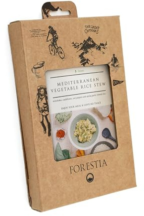 Forestia Mediterraner Reistopf mit selbsterwärmenden Beuteln leicht zubereitete Trekkingmahlzeit | Hauptgericht vegetarisch | lange haltbare Camping Notration