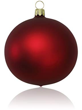 Lauschaer Glas Christbaumkugeln dunkelrot matt 2 Stück d 12cm Christbaumschmuck Weihnachtsbaumschmuck mundgeblasen