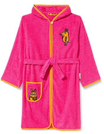 Playshoes Unisex Kinder Frottee-bademantel Morgenmantel, Pink Die Maus, 134-140 EU