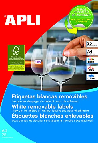 APLI 10198 - Etiquetas Adhesivas Removibles I/L/C A4