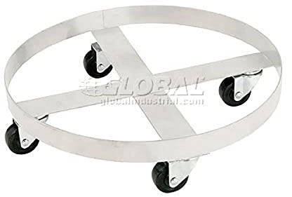 Global Industrial Stainless Steel Drum Dolly for 55 Gallon Drum
