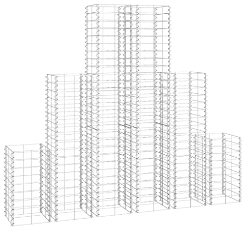 vidaXL 6x Gabions Treillis Galvanisé Clôture Murale de Jardin Bordure Patio