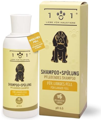Shampoo + Balsamo Naturale e Vegetale - Delicato e Profumato - per Cani dal Pelo Lungo, Linea 101 (250ml)