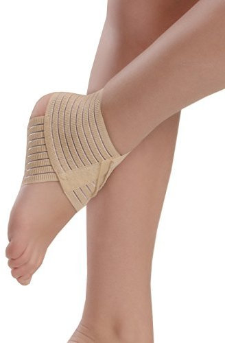 Ankle Bandage Soft Fixation Band Compression Foot Joint Ankle 7034 Beige L