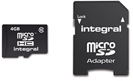 Integral 4GB Class 10 Micro SDHC Memory Card with SD Adapter-Black