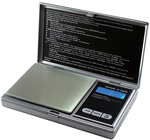 Dipse Digitalwaage M-200 - Digitale Feinwaage/Taschenwaage bis 200g in 0,01g Schritten