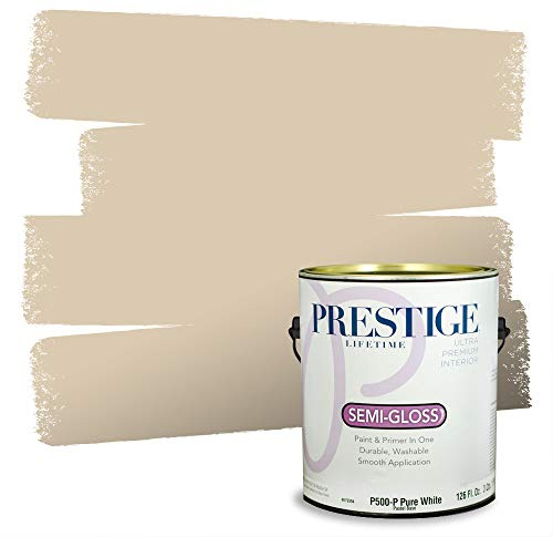PRESTIGE Paints Interior Paint and Primer In One, 1-Gallon, Semi-Gloss, Comparable Match of Sherwin Williams* Softer Tan*