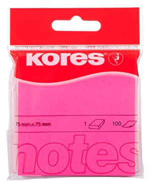 Kores N47075 75 x 75 mm 100 Sheets Paper Note - Magenta