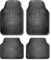 Bccorona ALF10130 Tapis en Caoutchouc Aluminium Carbone, Gris, Set de 4