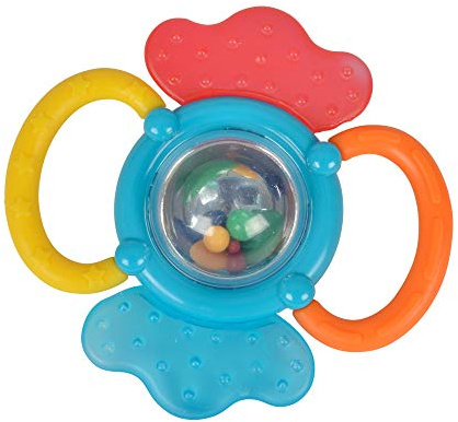 ABC 104013558Y06 - Aktivitetsskallra - Aktivitetsskallra med Bitring och Holografiska Speglar, 12 cm, Från 3 månader