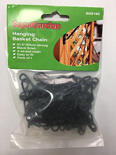 SupaGarden Hanging Basket Chain Black heavy duty 21.5, 4 Strand Chain