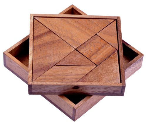 LOGOPLAY Tangram 'Quadrat' - Legespiel - Denkspiel - Knobelspiel - Geduldspiel - Logikspiel aus Holz