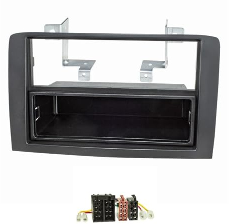 tomzz Audio 2414-028 Set di pannelli radio compatibili con Fiat Idea Lancia Musa nero con adattatore radio ISO