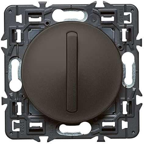 LEGRAND | Interrupteur Ou Va-Et-Vient, Céliane Soft Graphite, Touche Souple Et Silencieuse, Connexion Rapide Sans Outil, Personnalisation Avec Plaque De Finition