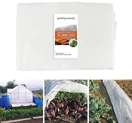 Gardening Naturally Garden Fleece Heavy Duty 30g, 1.6 x 10m Horticultural Fleece for Plants, Plant Fleece Frost Protection, Frost Protection for Plants, Warmacrop ® Protects down to -5/-6
