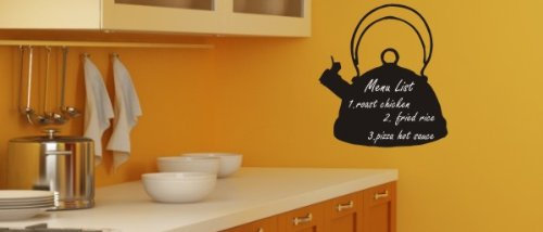 Pellicola Pema lavagna adesivo per gastronomia & bambini scuola lavagna pellicola ST48 teiera, nero, 80x72 cm