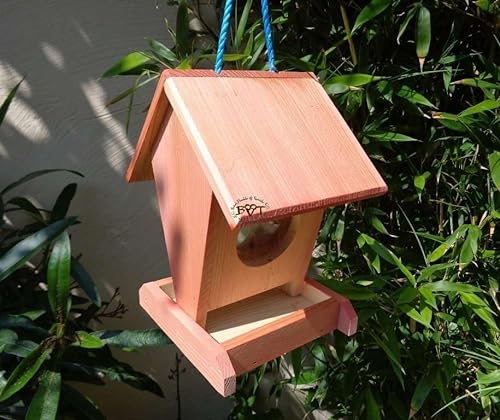Vogelfutterstation-BTV-X-VOFU1K-rot002 XL Premium Vogelhaus Vogelfutterhaus 50 cm Rot lachsrot behandelt Nützlinge im Bio-Garten rotes Premium Vogelhaus, als Ergänzung zum Meisen Nistkasten Meisenka