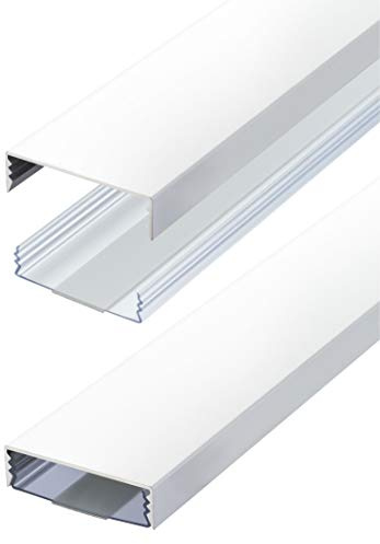 Alunovo - Canalina per cavi in alluminio laccato, colore bianco opaco, RAL9003, autoadesiva, 50 mm x 15 mm, canale di installazione (lunghezza: 20 cm)